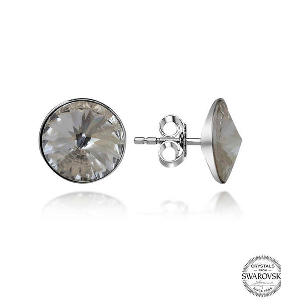 Silver Stud Earrings with Swarovski Crystals for Women